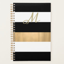 Zwarte, witte en gouden stripper planner