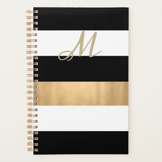 Zwarte, witte en gouden stripper planner (Voorkant)