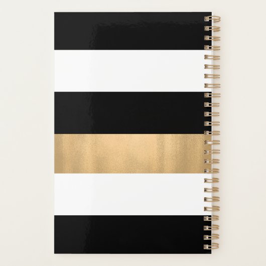 Zwarte, witte en gouden stripper planner (Achterkant)