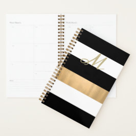 Zwarte, witte en gouden stripper planner
