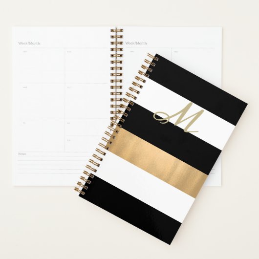 Zwarte, witte en gouden stripper planner (Display)