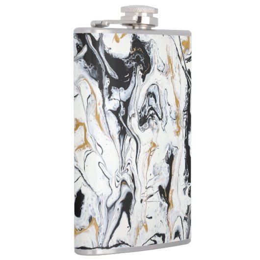 Zwarte, witte en goudflesje - "Nieuw" Heupfles (Rechts)