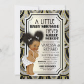  zwarte witte en goudglitter van de jaren twintig kaart (Voorkant)