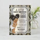  zwarte witte en goudglitter van de jaren twintig kaart (Staand voorkant)