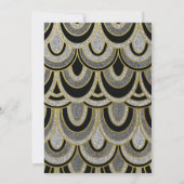  zwarte witte en goudglitter van de jaren twintig kaart (Achterkant)