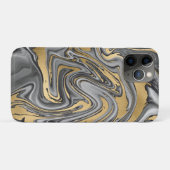 Zwarte, witte en goudkleurige olieslik Abstract Case-Mate iPhone Case (Achterkant (horizontaal))