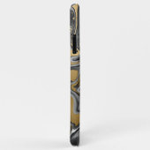 Zwarte, witte en goudkleurige olieslik Abstract Case-Mate iPhone Case (Achterkant/rechts)