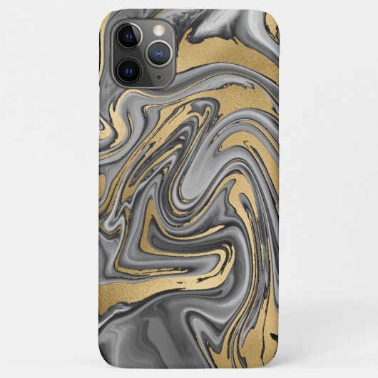 Zwarte, witte en goudkleurige olieslik Abstract Case-Mate iPhone Case (Achterkant)