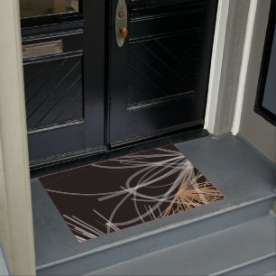 Zwarte witte en goudmatige Abstracte inktlinten Deurmat