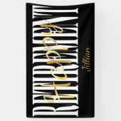 Zwarte, witte en goudregeringspartij spandoek (Verticaal)