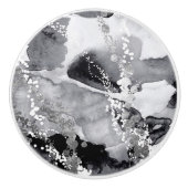 Zwarte, witte en grijze aardewerkknop keramische knop (Voorkant)