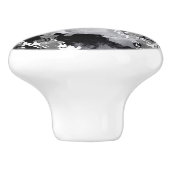 Zwarte, witte en grijze aardewerkknop keramische knop (Zijkant)