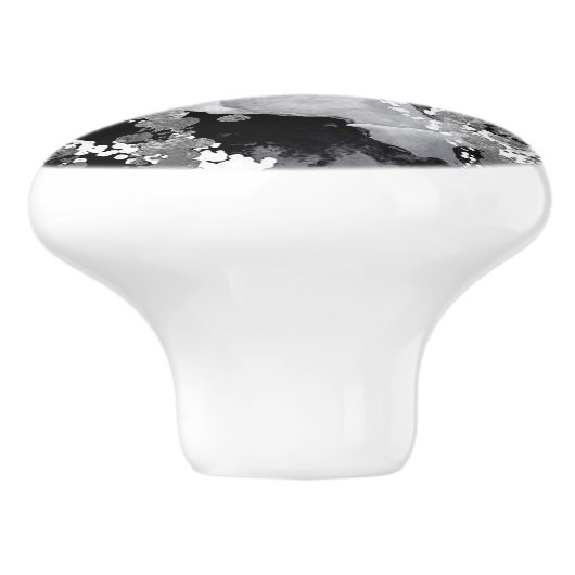 Zwarte, witte en grijze aardewerkknop keramische knop (Zijkant)