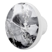 Zwarte, witte en grijze aardewerkknop keramische knop (Rechts)