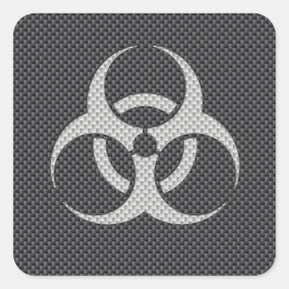 Zwarte witte en grijze giftige koolstofvezel vierkante sticker