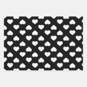 Zwarte witte en grijze harten inpakpapier vel (Voorkant)