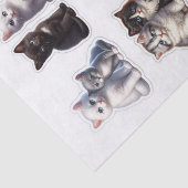 Zwarte, witte en grijze kitten Fussy Cuts Tissuepapier (Detail)