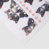 Zwarte, witte en grijze kitten illustraties tissuepapier (Detail)