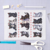 Zwarte, witte en grijze kitten illustraties tissuepapier (Craft)