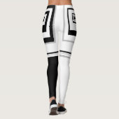 Zwarte, witte en grijze leggings (Achterkant)