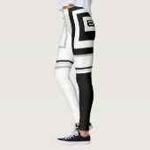 Zwarte, witte en grijze leggings (Links)