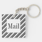 Zwarte Witte en Grijze Post Zeer belangrijke Sleutelhanger (Achterkant)