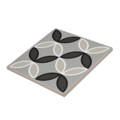 Zwarte witte en grijze ronde of bloempitten tegeltje (Zijkant)