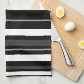 Zwarte, witte en grijze strepen. theedoek (Quarter Fold)