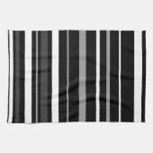 Zwarte, witte en grijze strepen. theedoek (Horizontaal)