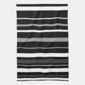 Zwarte, witte en grijze strepen. theedoek (Verticaal)