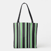 Zwarte, witte en groene gestreepte tote | Hallowee Bag (Achterkant)