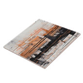 Zwarte, witte en koperen Abstracte verfdruppels Tegeltje (Zijkant)