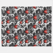 Zwarte, witte en rode aardbeien overal fleece deken (Voorkant (Horizontaal))