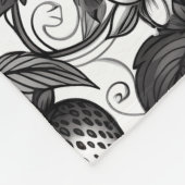 Zwarte, witte en rode aardbeien overal fleece deken (Hoek)