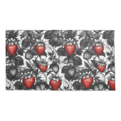 Zwarte, witte en rode aardbeien overal kussensloop (Achterkant-Links)