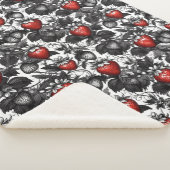 Zwarte, witte en rode aardbeien overal sherpa deken (3/4)