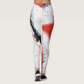 Zwarte, witte en rode Abstracte Leggings - "Oh Soh (Achterkant)