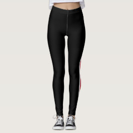 Zwarte witte en rode cheerleader leggings