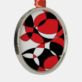 Zwarte, witte en rode ellipticals metalen ornament (Rechts)