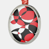 Zwarte, witte en rode ellipticals metalen ornament (Links)
