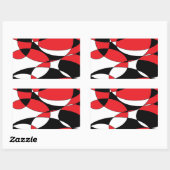 Zwarte, witte en rode ellipticals rechthoekige sticker (Vel)