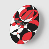 Zwarte, witte en rode ellipticals ronde klok (Hoek)