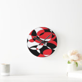 Zwarte, witte en rode ellipticals ronde klok (Huis)