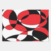 Zwarte, witte en rode ellipticals Verpakkingspapie Inpakpapier Vel (Voorkant)