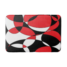 Zwarte, witte en rode elliptische badmat