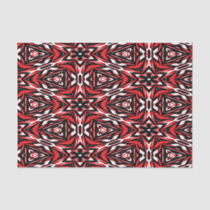 Zwarte, witte en rode Kaleidoscoop Tissuepapier