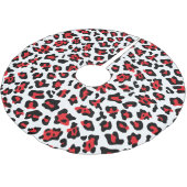 Zwarte witte en rode luipaardvlek kerstboom rok (Gekanteld)