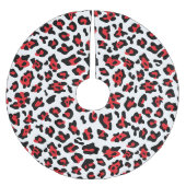 Zwarte witte en rode luipaardvlek kerstboom rok (Voorkant)