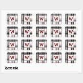 Zwarte witte en rode stekker vierkante sticker (Vel)