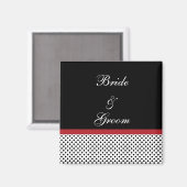 Zwarte, witte en rode stippen Magneet (Voorkant / Achterkant)